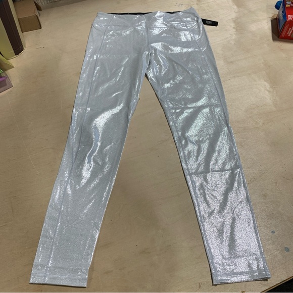 Victoria's Secret Silver White Shimmer Metallic Leggings 6104 - JUST LEGGINGS - Picture 6 of 11
